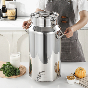 <strong>Stainless</strong> <strong>Steel</strong> Milking Bucket with Lid Handle for Kitchen Use Food Storage Container High Quality Large Capacity <strong>Canister</strong> Set - Product Image 2