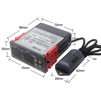 Controlador Digital de Temperatura y Humedad, Termostato de Pantalla LCD de CA de 110V/220V con Control de Temperatura, 1 Unidad