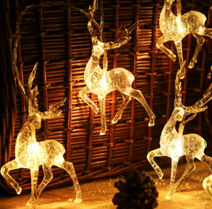 Warm White <strong>LED</strong> Copper Wire String <strong>Lights</strong> <strong>in</strong> Reindeer Shape IP65 Rated 5m/10m Length Festive Christmas Tree Decorative <strong>Lights</strong> - Product Image 1