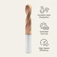Foret à grande perçée en carbure monobloc, à main droite, en acier inoxydable haute performance, avec revêtement AlTiN pour refroidissement interne, personnalisé