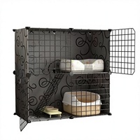 Cage à chat simple à 3 niveaux, villa pour chat super spacieuse, cage pour animaux de compagnie d'intérieur, lit pour chat pour usage domestique