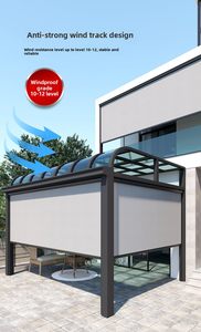 Moustiquaires de terrasse motorisées horizontales modernes, étanches, intégrées, pour fenêtres à la française, avec système zip rétractable en <span class=keywords><strong>tissu</strong></span> <span class=keywords><strong>extérieur</strong></span> - Product Image 6