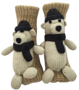 Chaussettes pantoufles antidérapantes pour femmes, filles, femmes, dames, faites à la main, tricotées en 3D, motif animal de dessin animé, ours, tigre, pour l'intérieur, le salon, la maison - Product Image 1