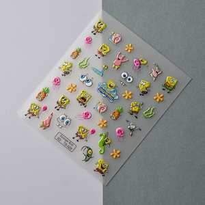 Simpatici cartoni animati <span class=keywords><strong>Spongebob</strong></span> <span class=keywords><strong>Squarepants</strong></span> 5d adesivi adesivi per unghie per manicure - Product Image 5