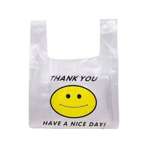Bolsas de Plástico para Envasado de Alimentos al por Mayor a Precio de Fábrica, Bolsas de Plástico Blancas de Agradecimiento, Bolsas para Camisetas con Logotipo Personalizado - Product Image 1