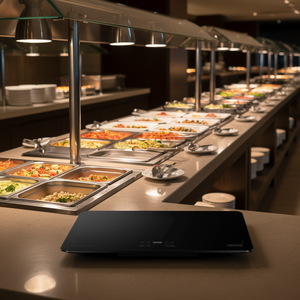 Bandeja Calentadora Eléctrica Vevor D0100HRS0SJ, Comercial, para Buffet, con Control de Temperatura y Acabado Pulido - Product Image 2