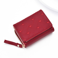 Dompet Mini Wanita Motif Kartun, Bahan Kulit PU Anti Air, Tempat Kartu Fashion dengan Lapisan Poliester