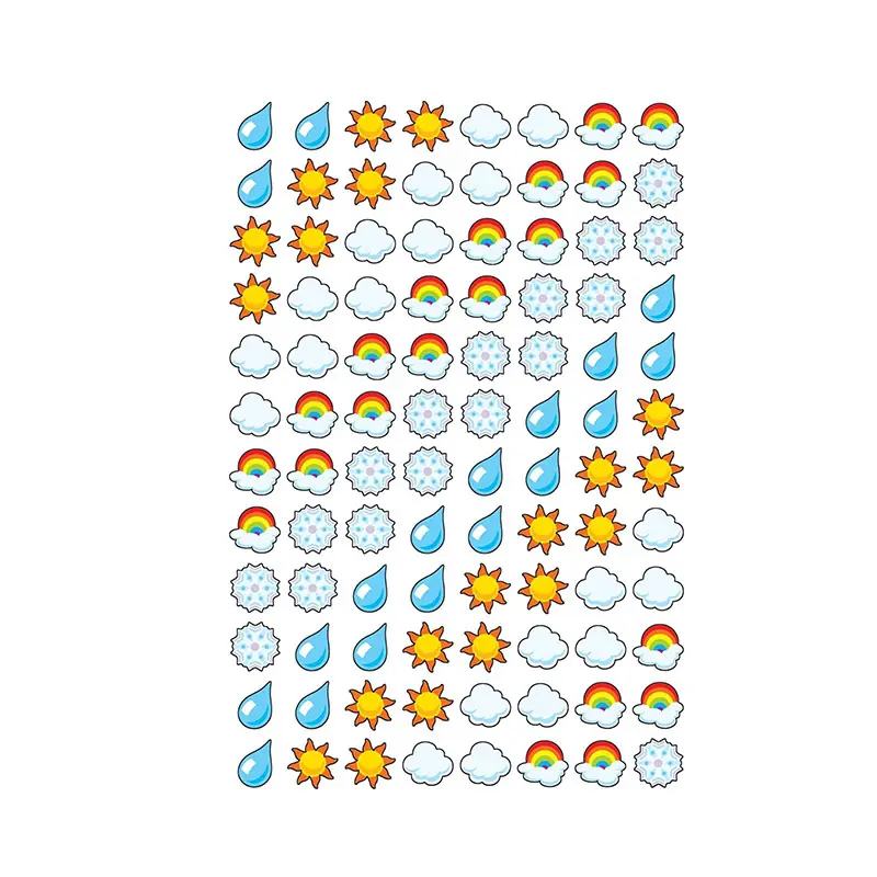 Adesivi meteo per bambini adesivi Cloud per bottiglie d'acqua pacchetto di adesivi meteo per computer portatile carino decorazione prescut icona del tempo