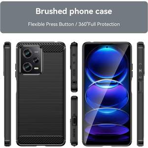 Funda para Teléfono Redmi Note 12 Pro 5G, Fibra de Carbono, TPU, Resistente a Golpes y Arañazos, Negra - Product Image 6