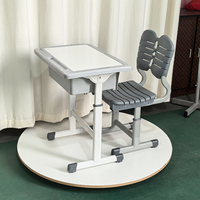 Meubles scolaires écologiques durables les plus vendus, table d'étude réglable, ensemble de chaise et de bureau scolaire avec sièges en plastique pour les élèves