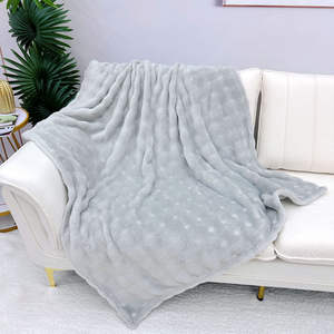 Profesyonel fabrika flanel Polar battaniye özel şirket logosu peluş süper yumuşak pazen Polar Polar Sherpa atmak battaniye - Product Image 1