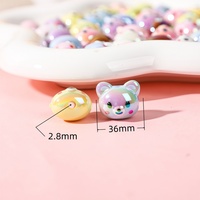 Pendentifs Perles en Acrylique UV Brillant Motif Tête d'Ours Mignon Certifiés AIGS CN pour Stylo ou Porte-clés