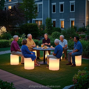 Chaise de bar à LED, design durable, étanche IP65, <span class=keywords><strong>tabouret</strong></span> cylindrique en plastique, bar à domicile, salon, chaise et table cylindriques à LED - Product Image 6