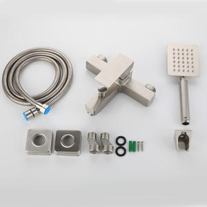 Wall Mounted Bathtub <strong>Shower</strong> Set With Hand <strong>Shower</strong> Stainless Steel <strong>Hose</strong> Adjustable Sliding Bar - Product Image 3