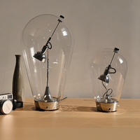 Lampe de table LED en verre chromé au design moderne et épuré, lumière d'ambiance nocturne pour cafés, chambres, dortoirs, éclairage de luxe