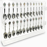 Design Premium Acrylique Souvenir Cuillère Vitrine Montable au Mur Organisateur de Stockage Support