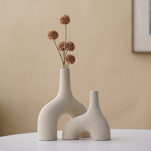 आधुनिक शैली शादी की सजावट नॉर्डिक सूखे फूल ईख व्यवस्था पार सिरेमिक गुलदस्ते - Product Image 1