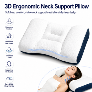 Oreiller Ergonomique 3D de Soutien Cervical, Oreiller de Lit Contour Respirant avec Panneaux Latéraux, OEM ODM pour Dormeurs sur le Côté et sur le Dos - Product Image 1