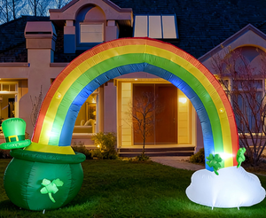 Arche gonflable trèfle arc-en-ciel et chaudron magique pour la Saint-Patrick avec lumières LED pour la décoration extérieure de jardin et de festival - Product Image 4