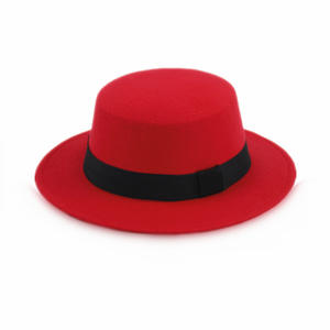 Chapeau Fedora classique à large bord SOLPOP, chapeau derby d'église, chapeau de cowboy pour femmes et hommes, chapeau plat en feutre, chapeau de jazz, chapeau de pork pie avec ruban - Product Image 2