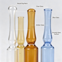 Ampoules en verre multicolores transparentes, ambrées, bleues – Ampoules en verre de plusieurs tailles – Flacons en verre vides pour le stockage de liquides – Vente en gros