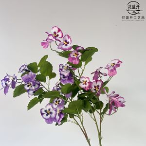 Artificial Pansies <b>Single</b> Branch Silk <b>Flowers</b> High Simulation Wedding Decorations Outdoor Use - Product Image 2