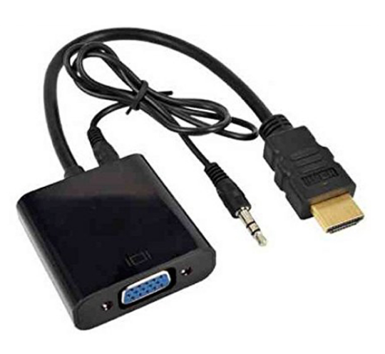 HDMI to VGA converter adapter + 3.5 mm audio jack full HD 1080P black