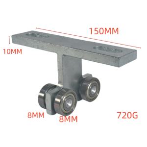 Colgador de acero con Canal tipo T, rueda de rodillo, particiones de pared plegables, rueda de doble rodamiento, carro, puntal, puerta y ventanas - Product Image 2