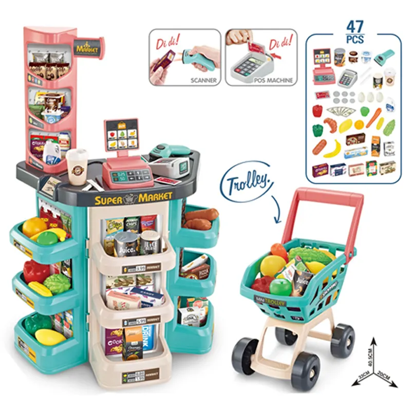 Kidsスーパーマーケットショッピングおもちゃふりプレイ玩具セット