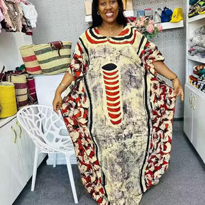 ชุดเดรสยาวสไตล์ลำลองหรูหราสำหรับฤดูร้อน ลายพิมพ์หลากหลายสไตล์ยุโรป อเมริกา แอฟริกา ตะวันออกกลาง มุสลิม อบายะ ไซส์พลัส - Product Image 2