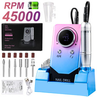 Perceuse à ongles électrique V10 45000 tr/min avec moteur sans balais à grande vitesse batterie réglable matière plastique-Nouveau