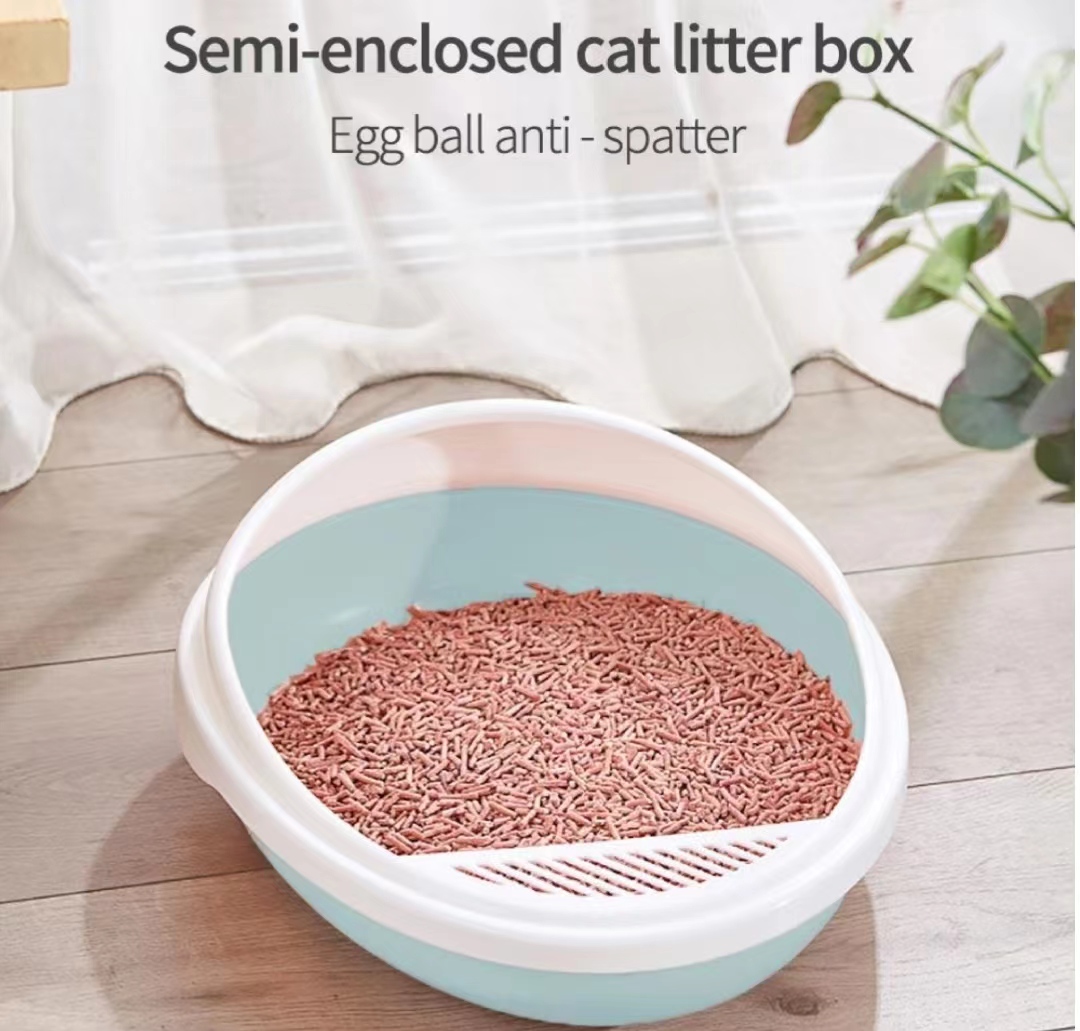 Amazon Hot Sale High Quality Semi-Enclosed Anti-hourglass Splash Proof Cat Toilet Cage With Litter Box For Pet