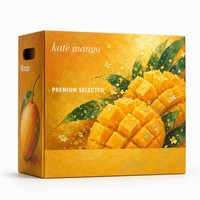 Boîte cadeau personnalisée pour mangues, carton ondulé avec poignée, emballage de mangues Keitt avec impression peinture à l'huile, vente en gros OEM