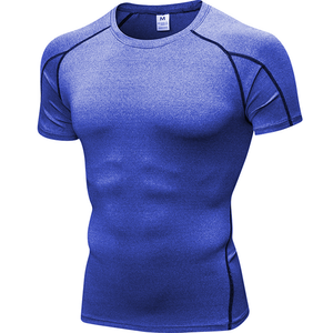 High quality Polyester Compression Shirt Sports T Shirt Custom Logo Compression Shirts for <b>Men</b> <b>Stretch</b> Gym Activewear For <b>Men</b> - Product Image 4