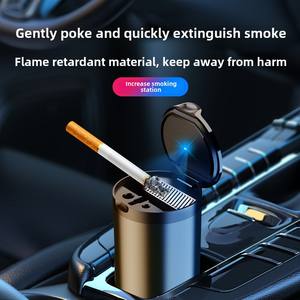 Cenicero de Coche Creativo, Moderno y Multifuncional de Metal y Plástico, Resistente a Altas Temperaturas, con Luz LED Decorativa, Personalizable, <span class=keywords><strong>Funway</strong></span> AST008 - Product Image 5