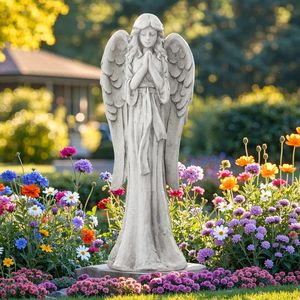 Statue d'ange gardien en résine artistique <span class=keywords><strong>de</strong></span> style nordique avec base stable, personnalisable pour la décoration extérieure <span class=keywords><strong>de</strong></span> jardin, patio et cour. - Product Image 1