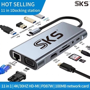 Hub USB C 11 en 1, <span class=keywords><strong>HDMI</strong></span> 4K 30Hz, charge PD 87W, Ethernet 100 Mbps, <span class=keywords><strong>adaptateur</strong></span> multiport pour ordinateur portable - Product Image 2
