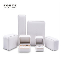 FORTE Costom Logo Bán Buôn Trắng Vòng Cổ Hộp Sang Trọng Du Lịch Lưu Trữ Hộp Đồ Trang Sức Da