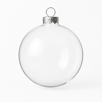 Vente en gros de pendentif boule de Noël transparente en verre de 8cm Taille personnalisée pour la décoration d'intérieur à la maison