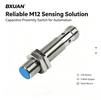 Capteur inductif M12 encastré, distance de détection 4 mm, NPN normalement ouvert, étanche IP67 pour équipement d'automatisation de convoyeurs CNC