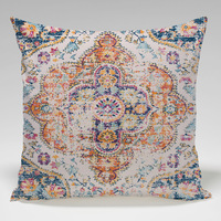 Amity Maroc Impression turque Housses de coussin Carré indien 18x18 Housse de coussin Taies d'oreiller mexicaines marocaines
