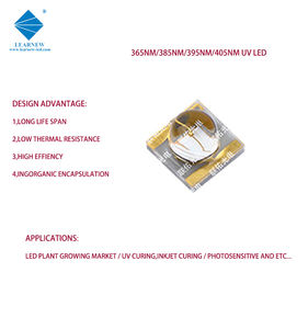 Yeni yüksek verimlilik <span class=keywords><strong>3W</strong></span> <span class=keywords><strong>UV</strong></span>-A SMD3838 <span class=keywords><strong>LED</strong></span> <span class=keywords><strong>UV</strong></span> lamba <span class=keywords><strong>UV</strong></span> ışık yüksek parlaklık baskı kür ve fototerapi için optimize - Product Image 4
