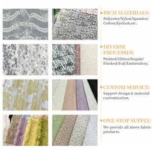 Mehrfarbiger Goldfaden-Spitzenstoff Lurex Jacquard Afrikanische Spitze Netz-<span class=keywords><strong>Tüll</strong></span> Braut-Chantilly-Spitze für Hochzeitskleider - Product Image 6