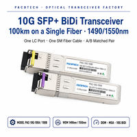 Transceiver optique bidirectionnel SFP+ 10G BiDi 1490nm/1550nm DDM 100KM LC Modules SFP