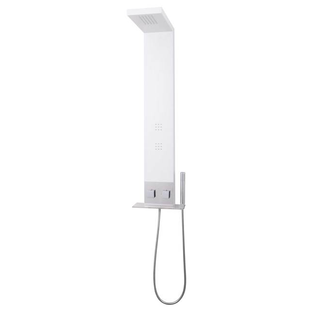 LANO Minimalist Elegant Aluminum Alloy Thermostatic Dual-Handle Bathroom Brushed Shower Panel Column