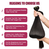 Extensiones de Cabello Liso en Trama FH SDD sin Procesar 100% Cabello Humano Virgen Crudo de Proveedor Mayorista Cabello Birmano con Cutícula Alineada
