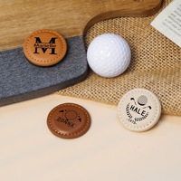 Marqueurs de balle de golf personnalisés en cuir PU, marqueur de balle de golf magnétique, accessoires de golf de luxe portables