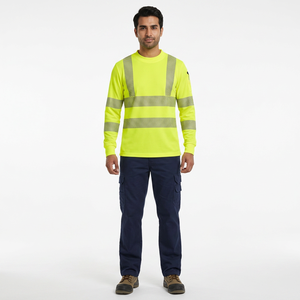 Breathable Quick-drying Reflective Long-sleeved T-shirt High Visibility Long Sleeve Safety Work T Shirt Class 2 Hi Vis t Shirts - Product Image 1