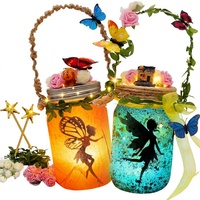 Kit de fabrication de lanternes féériques, pot en verre Mason, veilleuse, pour les enfants de 0 à 24 mois |   Décorations de jardin télécommandées, ornements artistiques DIY