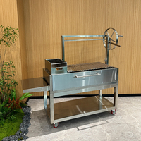 Argentine Santa Maria Grill Roues de levage Barbecue à charbon portable pour la maison et le camping